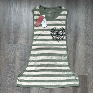 NEW! Nasty Pig Lift Striped Prison Tank Top Mens Medium Green NP Gym Workout